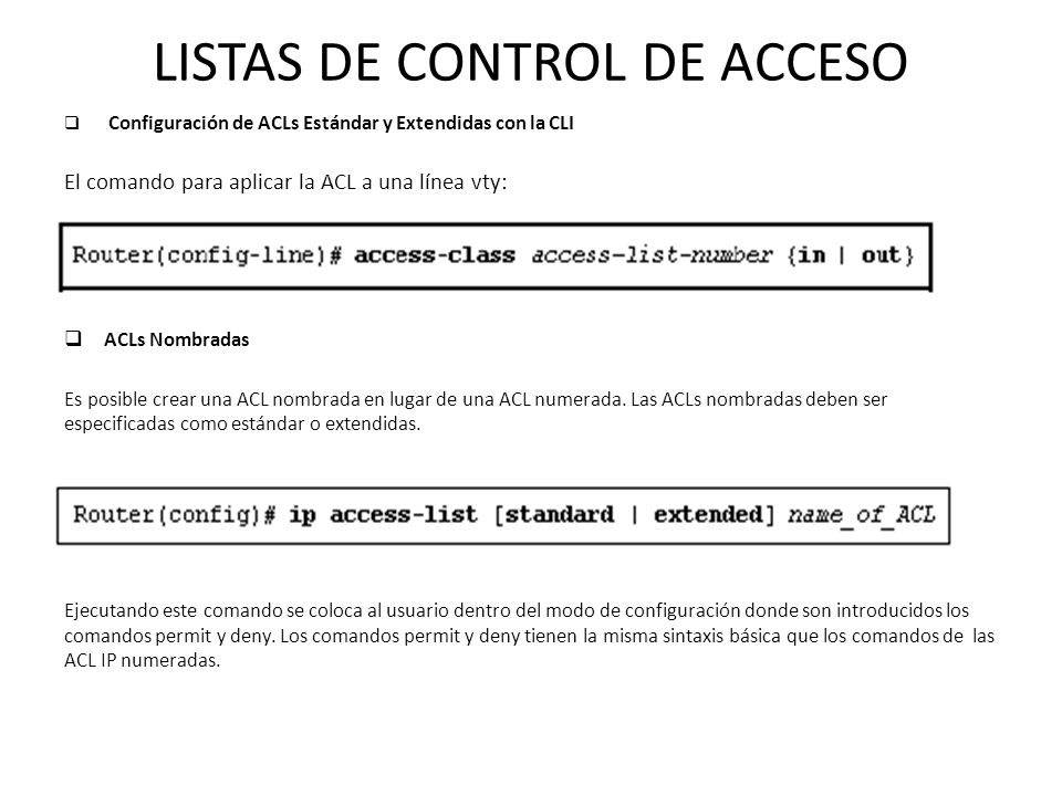 LISTAS DE CONTROL DE ACCESO