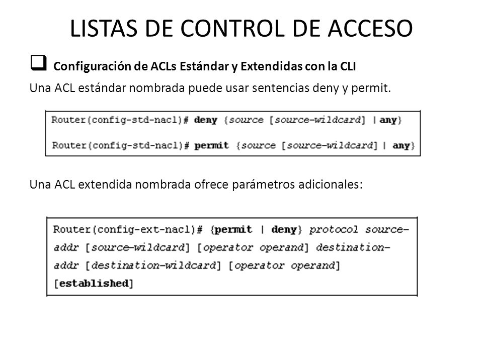 LISTAS DE CONTROL DE ACCESO