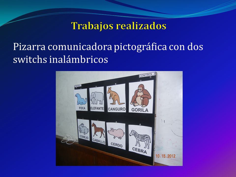 Trabajos realizados Pizarra comunicadora pictográfica con dos switchs inalámbricos