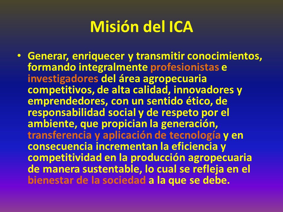 Misión del ICA