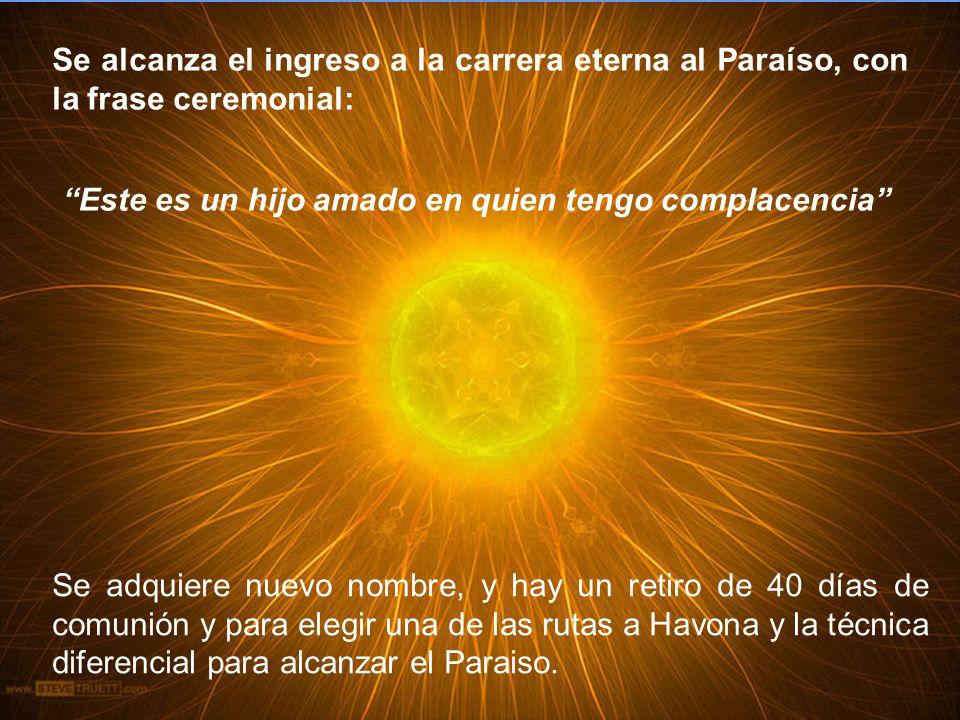 Se alcanza el ingreso a la carrera eterna al Paraíso, con la frase ceremonial:
