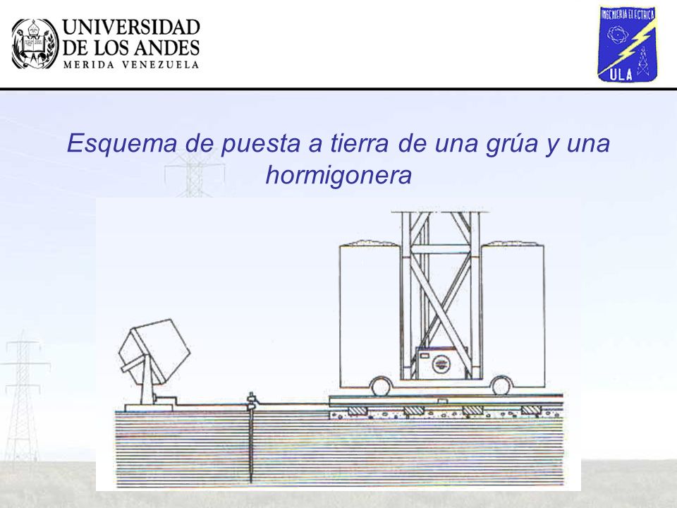 Esquema de puesta a tierra de una grúa y una hormigonera