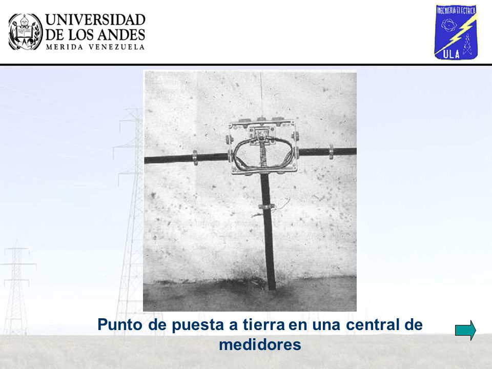 Punto de puesta a tierra en una central de medidores