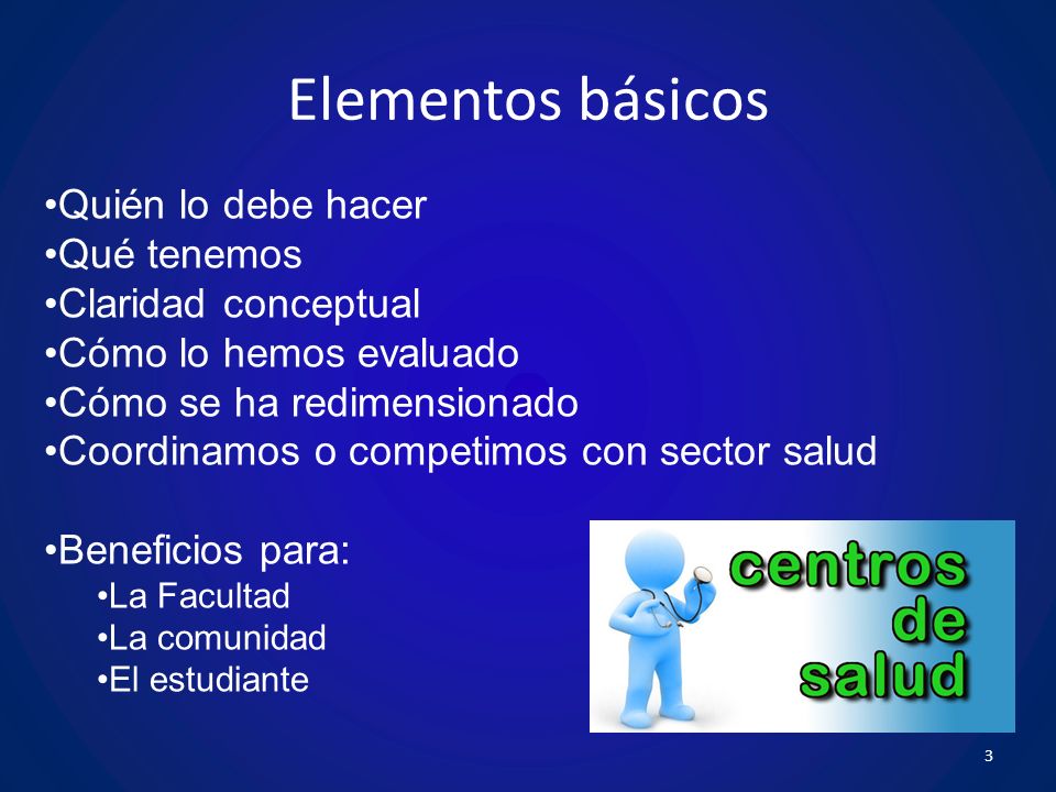 Elementos básicos Quién lo debe hacer Qué tenemos Claridad conceptual