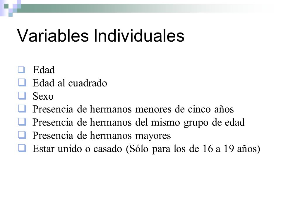 Variables Individuales