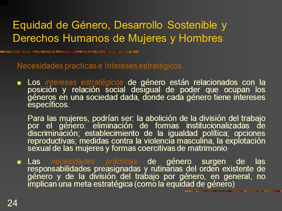 Equidad de Género, Desarrollo Sostenible y Derechos Humanos de Mujeres y Hombres