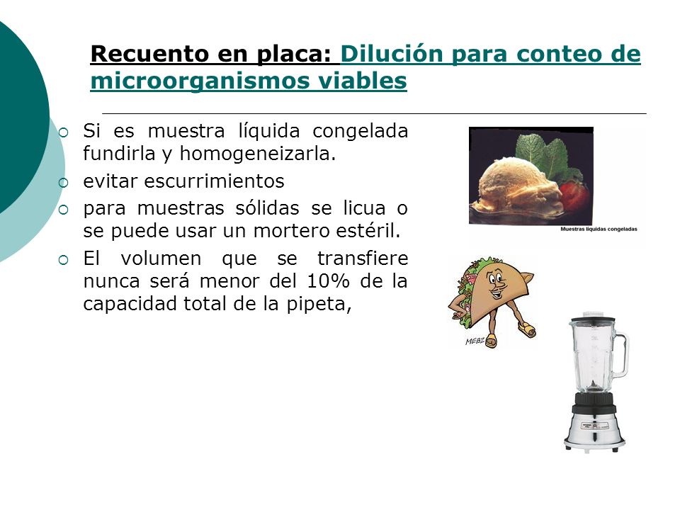 Recuento en placa: Dilución para conteo de microorganismos viables