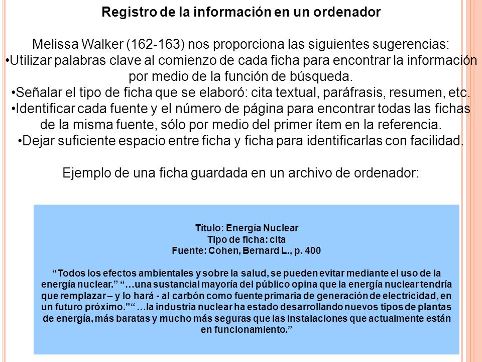 Registro de la información en un ordenador