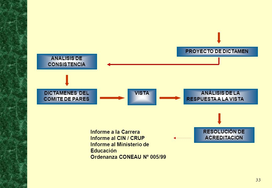 Informe al Ministerio de Educación Ordenanza CONEAU Nº 005/99