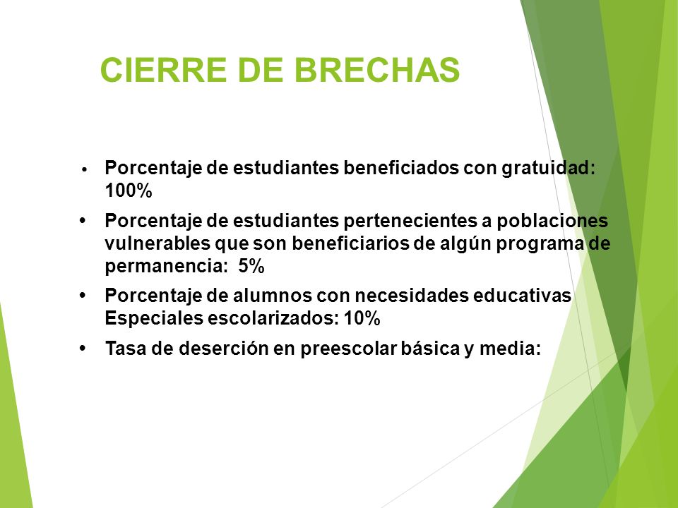 CIERRE DE BRECHAS • Porcentaje de estudiantes beneficiados con gratuidad: 100%