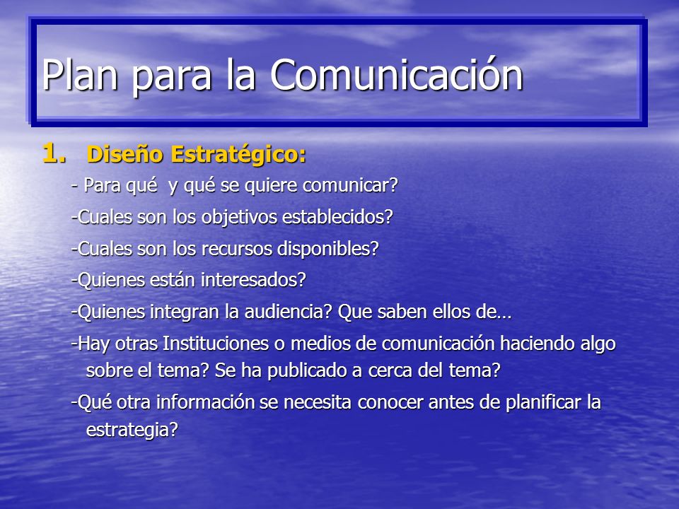 Plan para la Comunicación