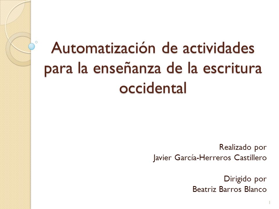 Automatización de actividades para la enseñanza de la escritura occidental