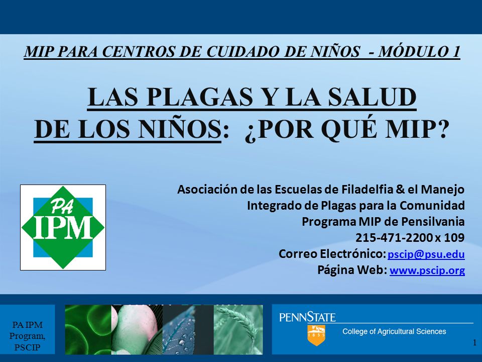 Mip para centros de cuidado de niños - Módulo 1 Las Plagas y la Salud de los Niños: ¿Por qué MIP