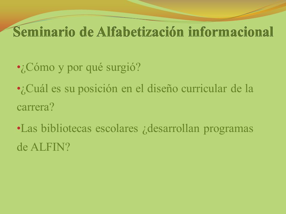 Seminario de Alfabetización informacional