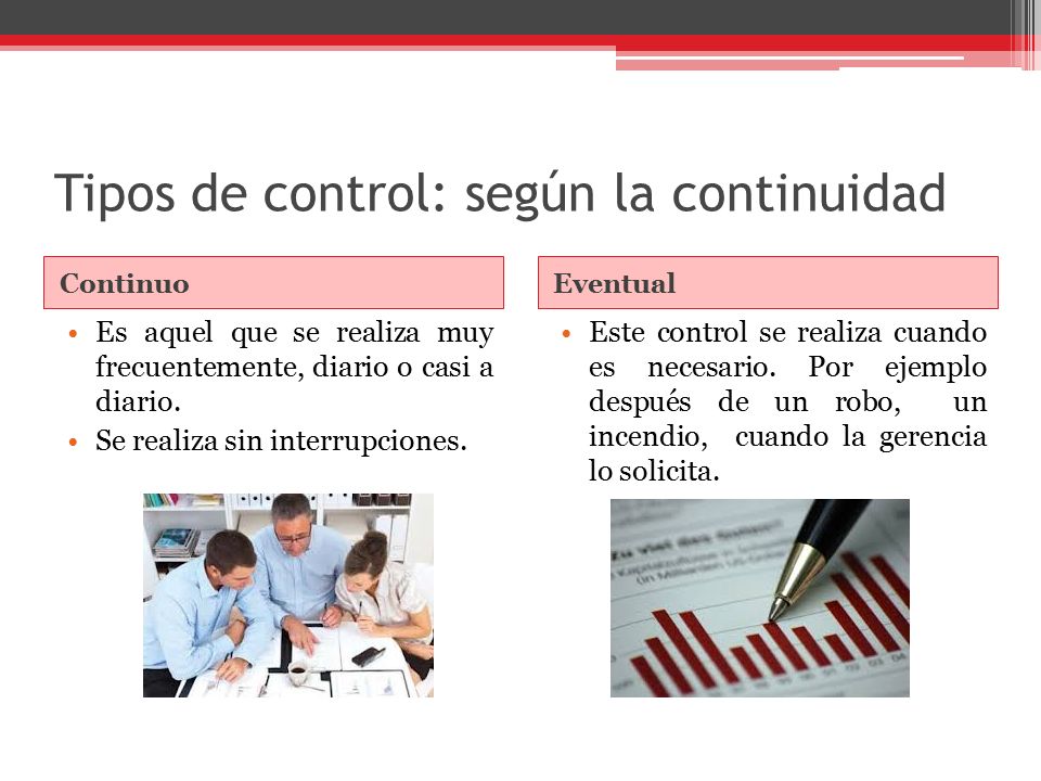 Tipos de control: según la continuidad