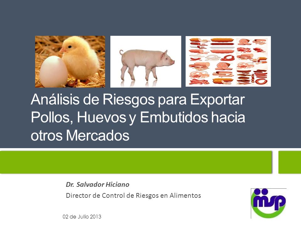 Análisis de Riesgos para Exportar Pollos, Huevos y Embutidos hacia otros Mercados