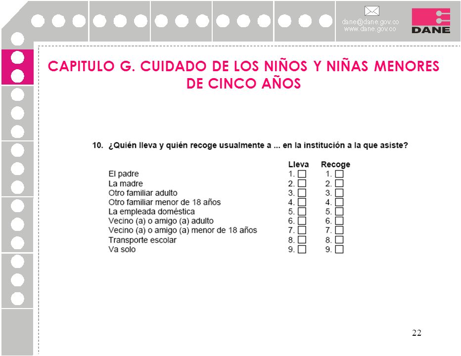 CAPITULO G. CUIDADO DE LOS NIÑOS Y NIÑAS MENORES DE CINCO AÑOS