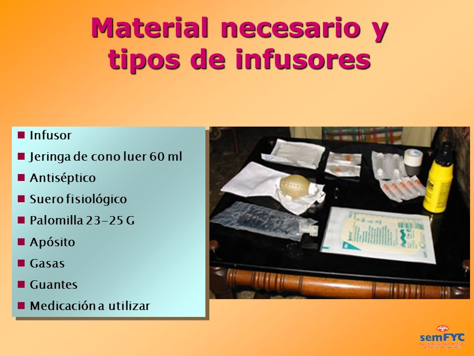 Material necesario y tipos de infusores