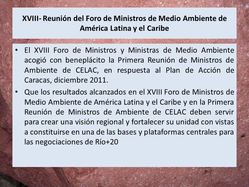 XVIII- Reunión del Foro de Ministros de Medio Ambiente de América Latina y el Caribe