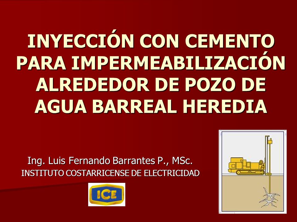 INYECCIÓN CON CEMENTO PARA IMPERMEABILIZACIÓN ALREDEDOR DE POZO DE AGUA BARREAL HEREDIA