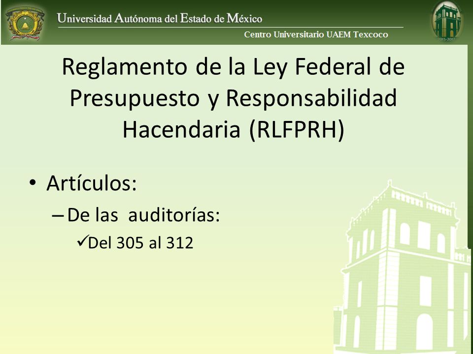 Reglamento de la Ley Federal de Presupuesto y Responsabilidad Hacendaria (RLFPRH)
