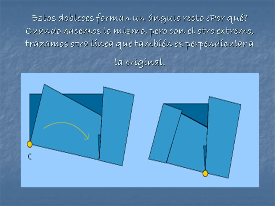 Estos dobleces forman un ángulo recto ¿Por qué