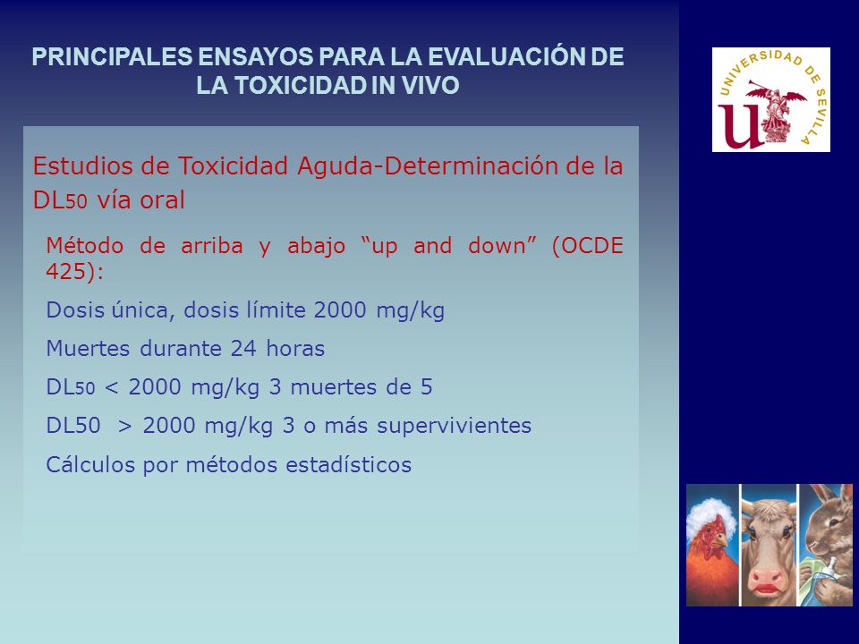 PRINCIPALES ENSAYOS PARA LA EVALUACIÓN DE LA TOXICIDAD IN VIVO