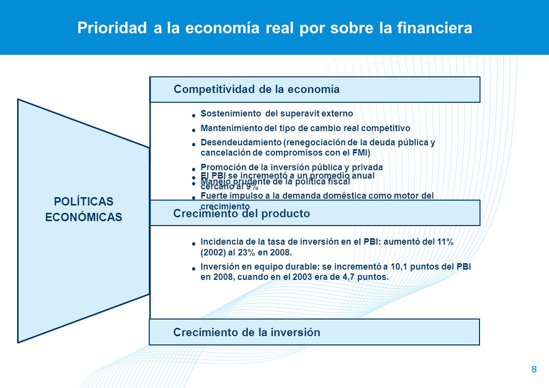 Prioridad a la economía real por sobre la financiera