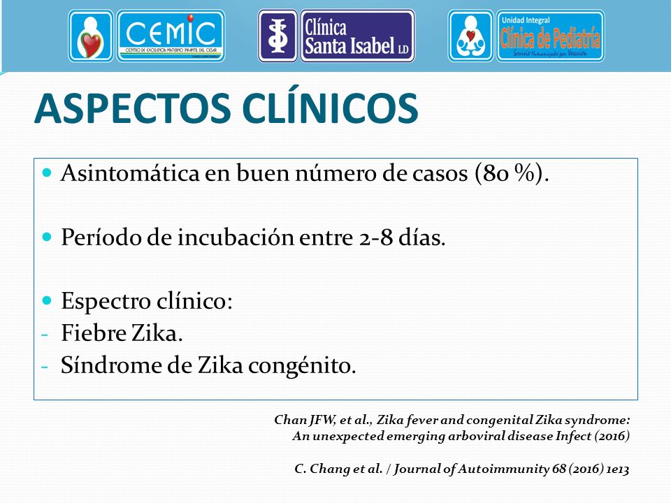 ASPECTOS CLÍNICOS Asintomática en buen número de casos (80 %).