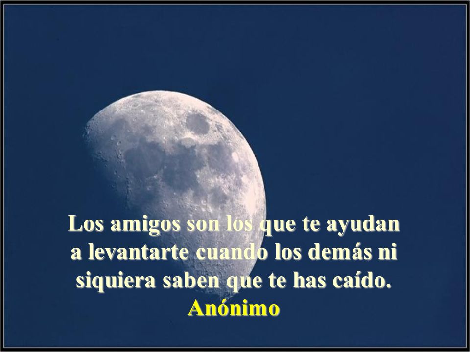 Los amigos son los que te ayudan a levantarte cuando los demás ni siquiera saben que te has caído.