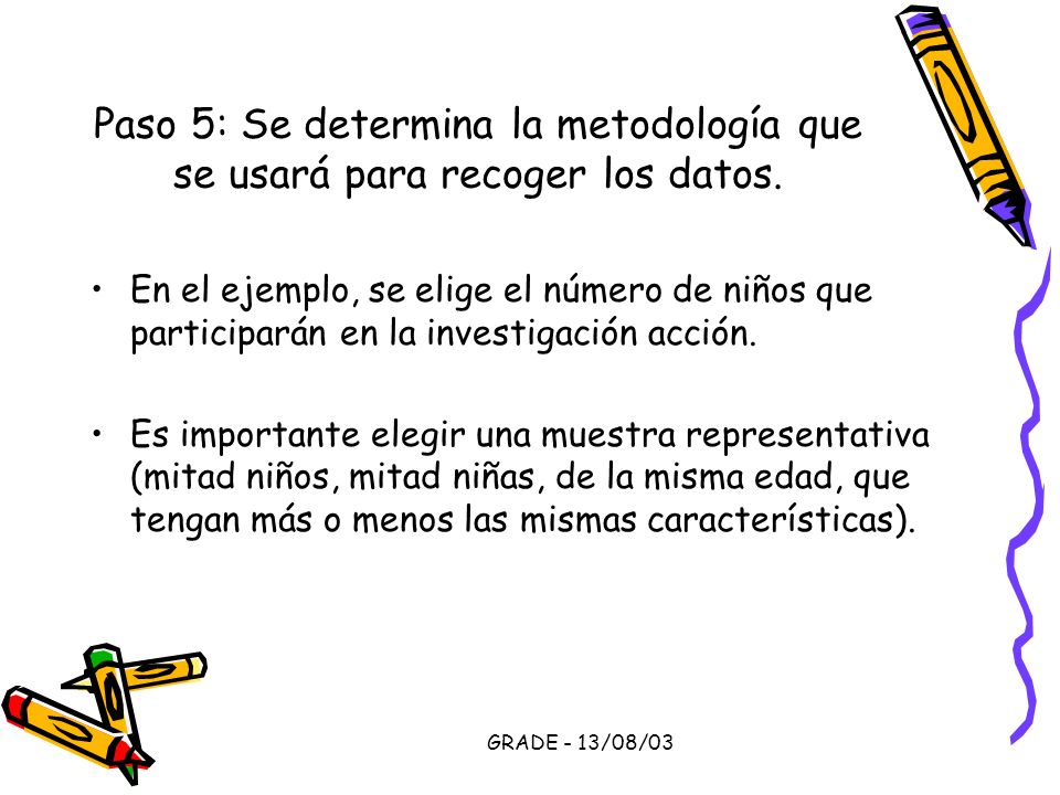 Paso 5: Se determina la metodología que se usará para recoger los datos.