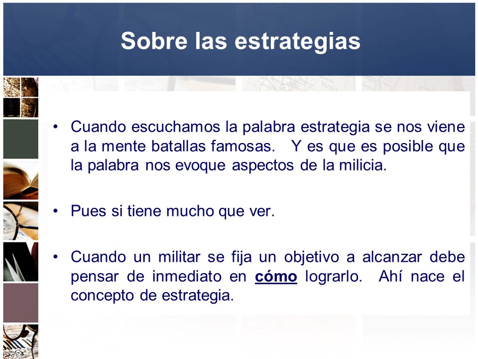 Sobre las estrategias