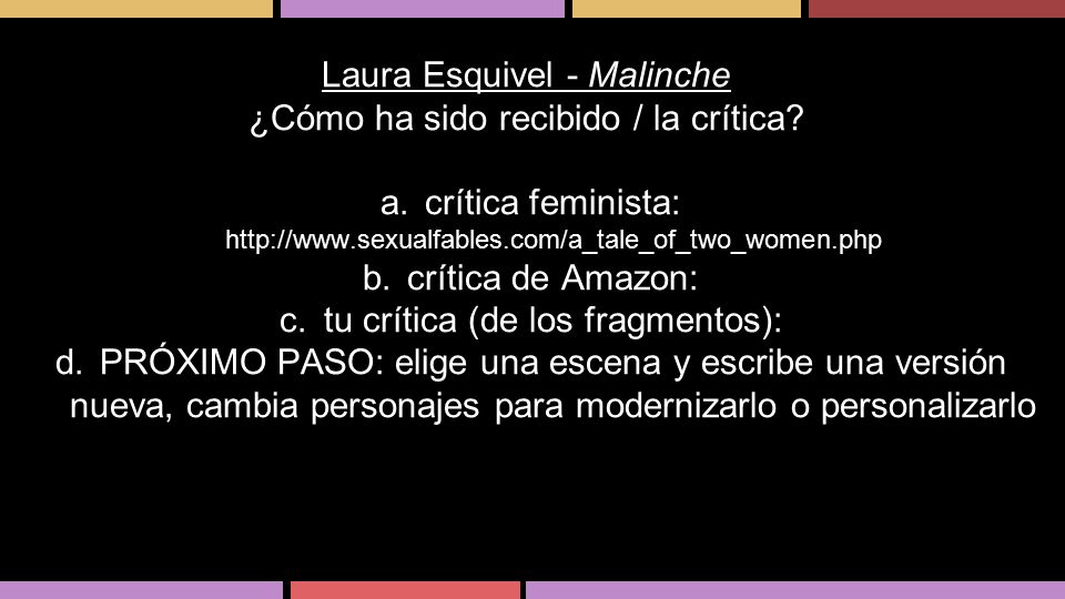 Laura Esquivel - Malinche ¿Cómo ha sido recibido / la crítica