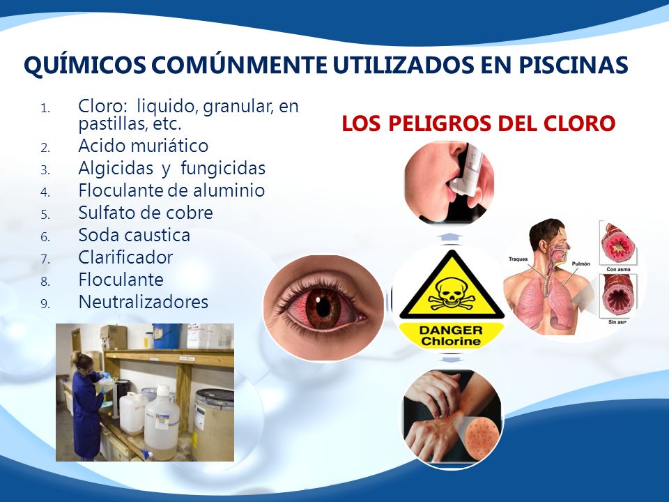 QUÍMICOS COMÚNMENTE UTILIZADOS EN PISCINAS