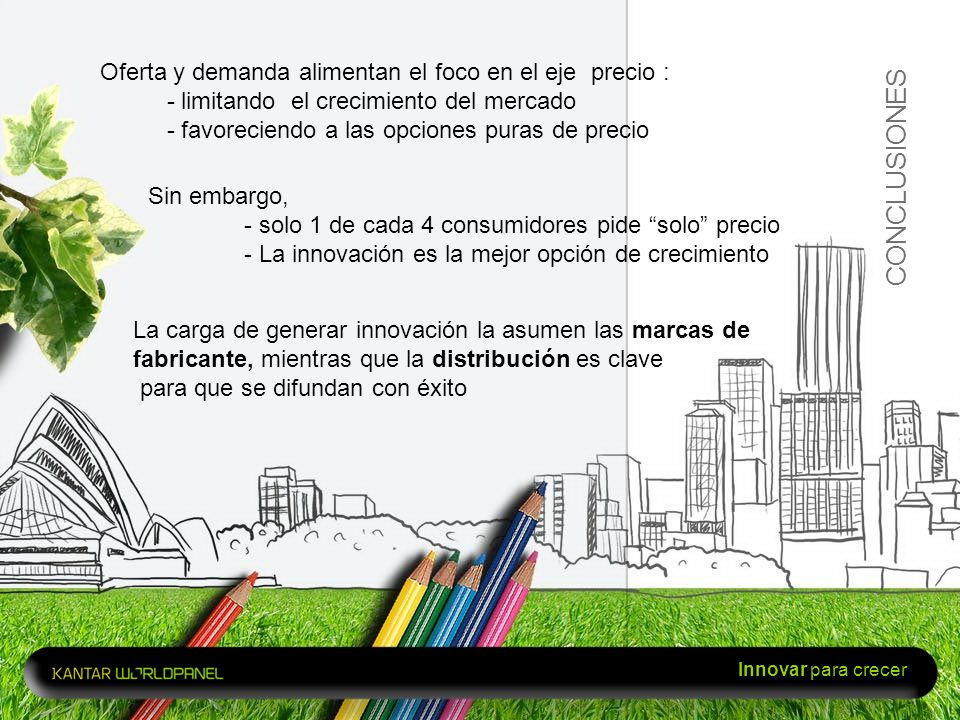 CONCLUSIONES Oferta y demanda alimentan el foco en el eje precio :