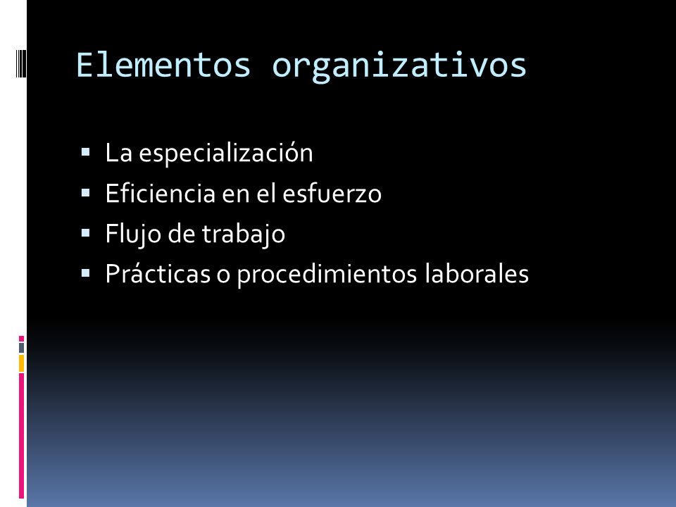 Elementos organizativos