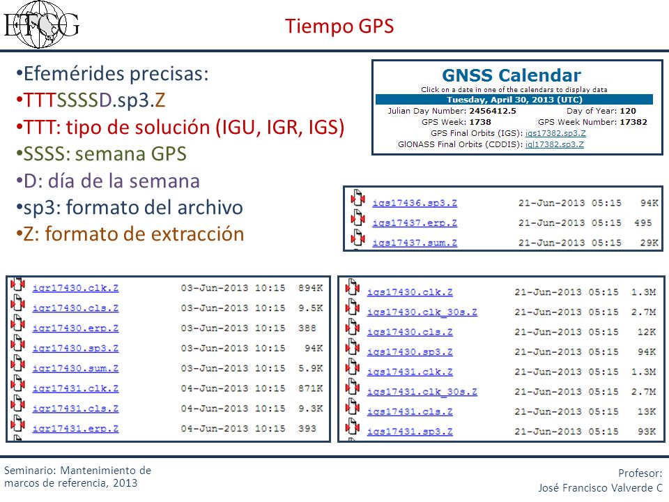 TTT: tipo de solución (IGU, IGR, IGS) SSSS: semana GPS