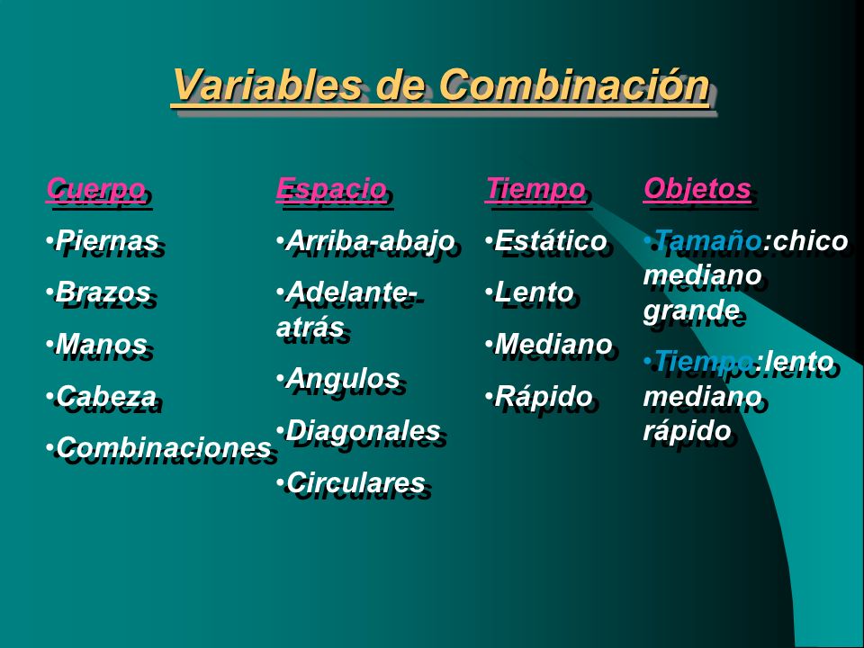 Variables de Combinación