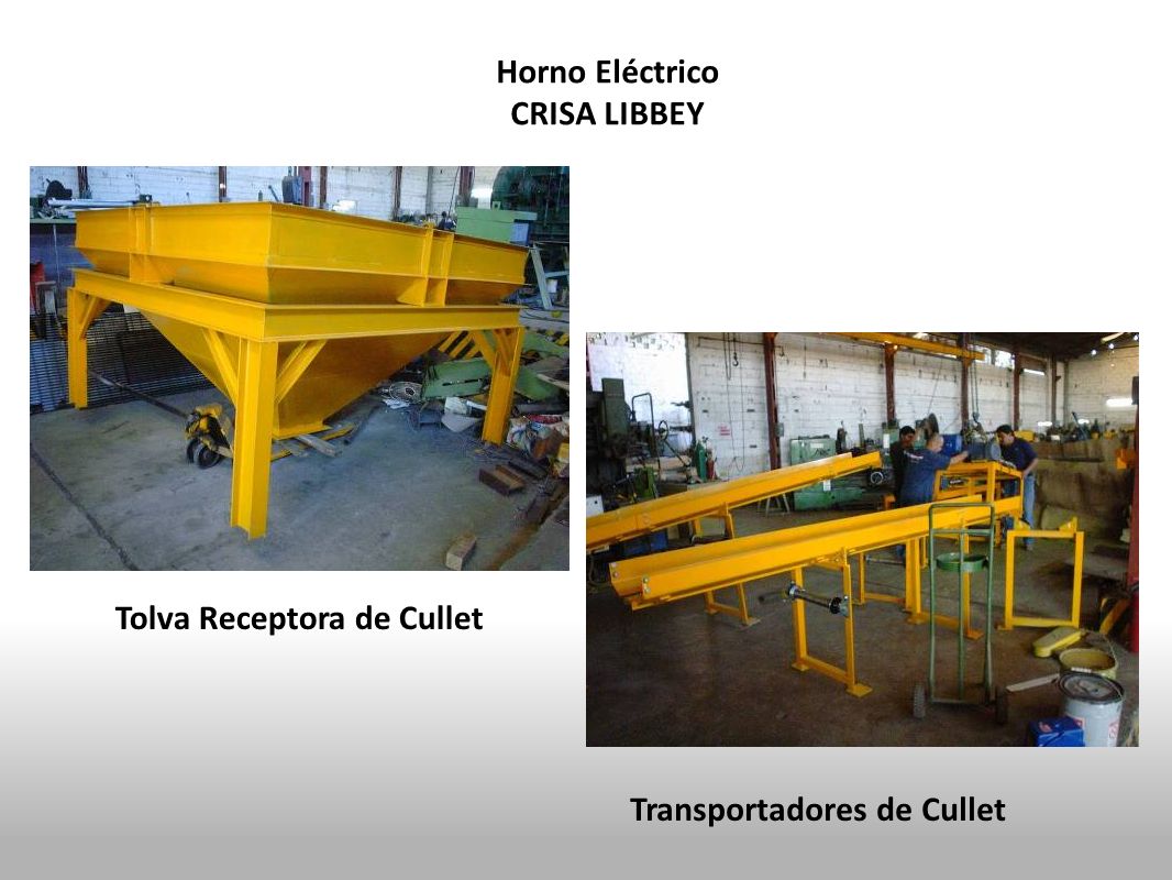 Horno Eléctrico CRISA LIBBEY Tolva Receptora de Cullet Transportadores de Cullet