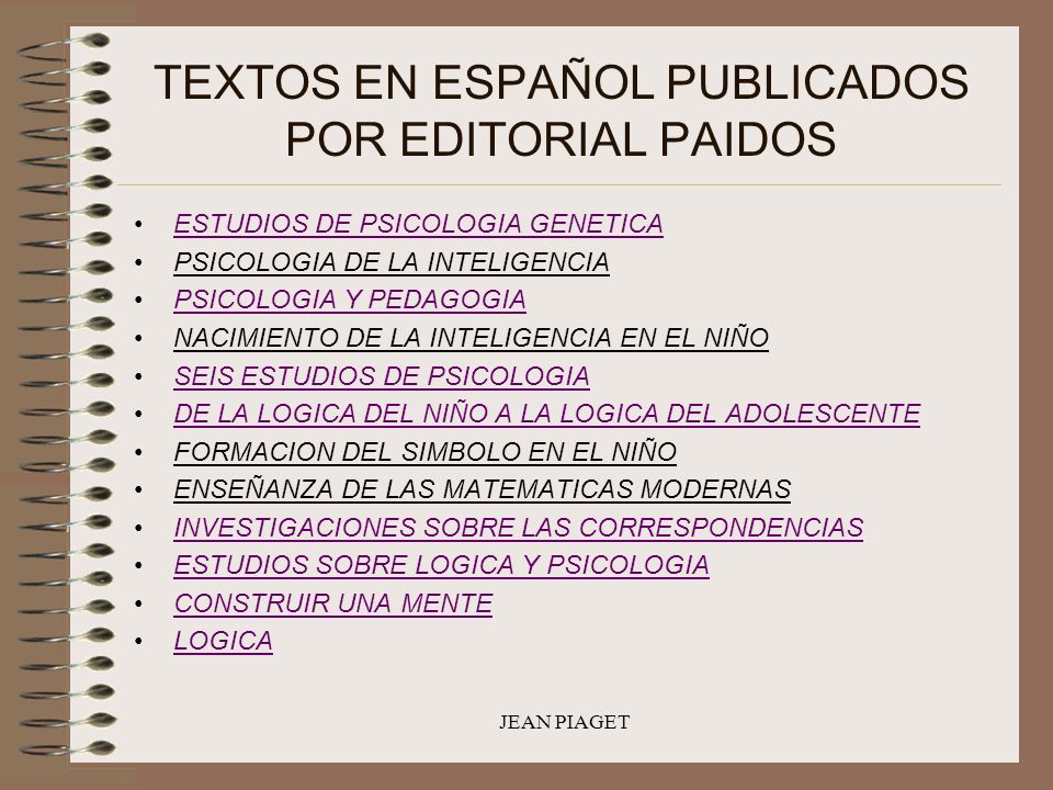TEXTOS EN ESPAÑOL PUBLICADOS POR EDITORIAL PAIDOS