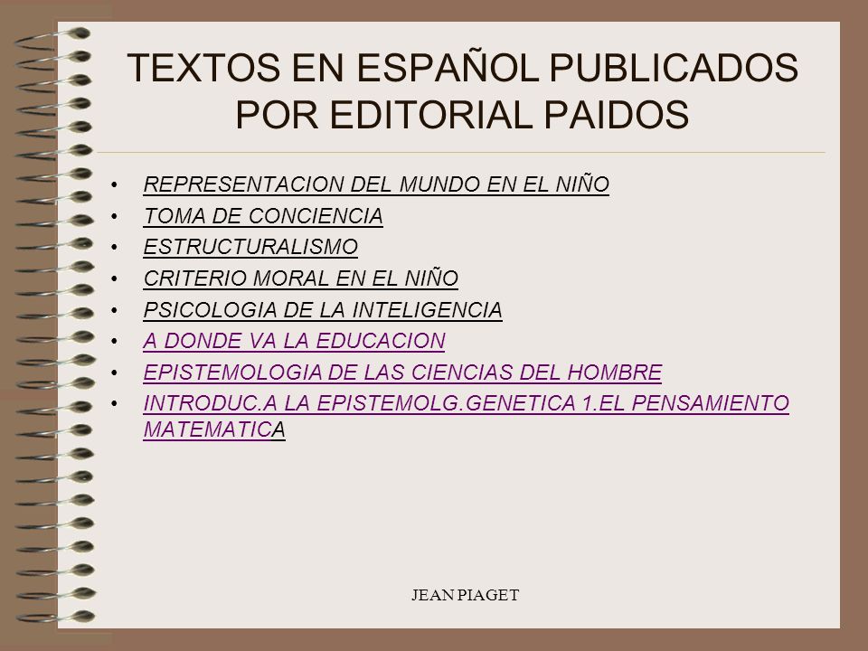TEXTOS EN ESPAÑOL PUBLICADOS POR EDITORIAL PAIDOS
