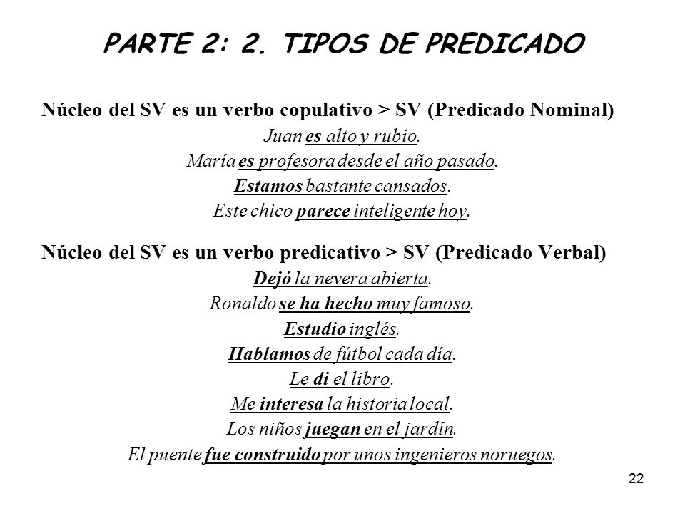 PARTE 2: 2. TIPOS DE PREDICADO