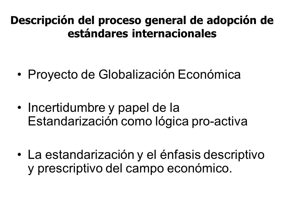 Proyecto de Globalización Económica