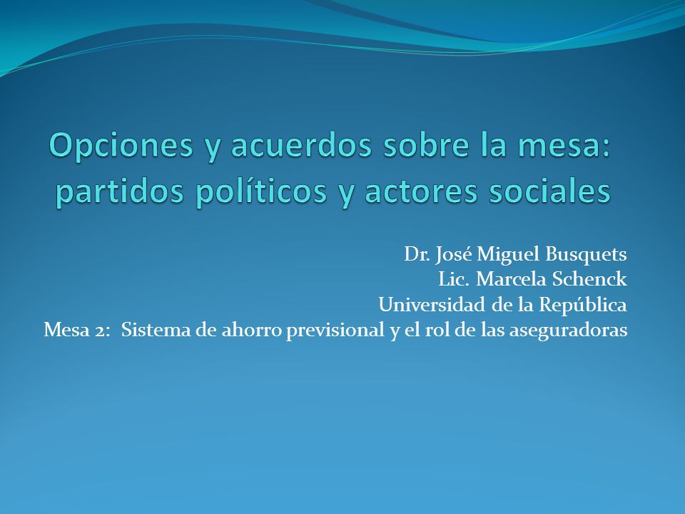 Opciones y acuerdos sobre la mesa: partidos políticos y actores sociales
