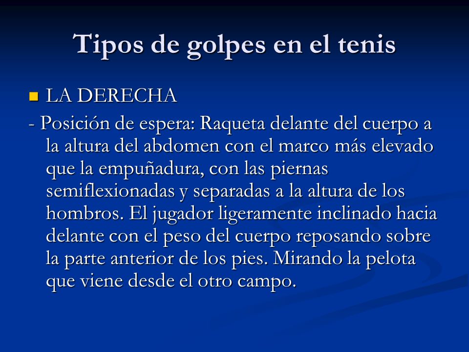 Tipos de golpes en el tenis