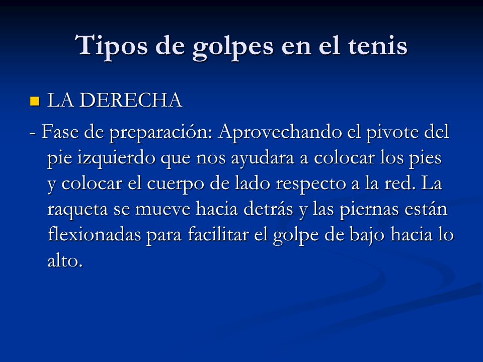 Tipos de golpes en el tenis