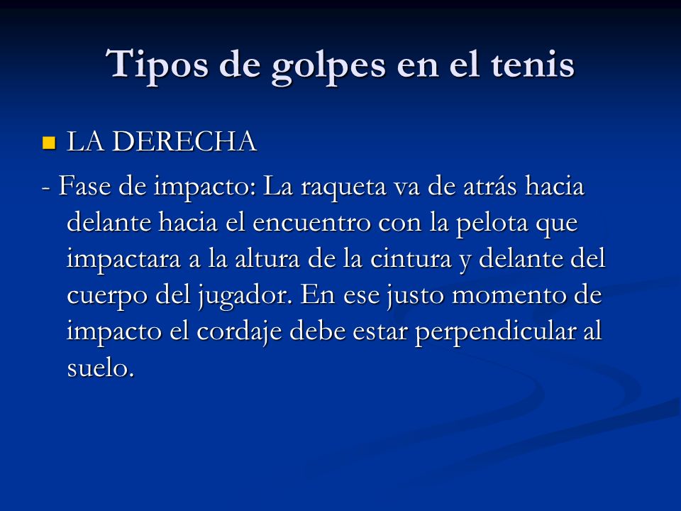 Tipos de golpes en el tenis