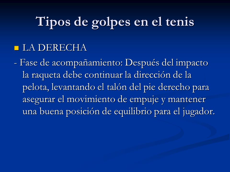 Tipos de golpes en el tenis