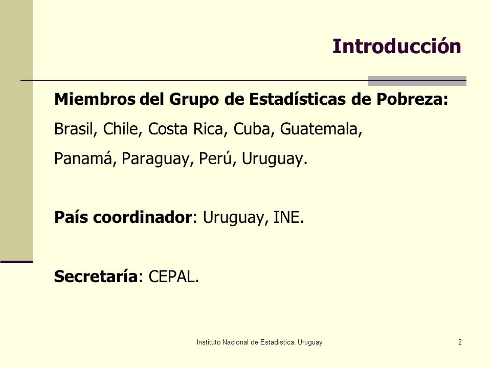 Instituto Nacional de Estadistica. Uruguay