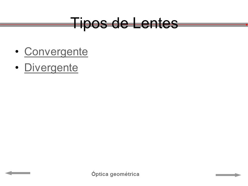 Tipos de Lentes Convergente Divergente Óptica geométrica